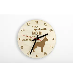 Boxer, German Boxer I - clock with dog, wooden clock with engraving, personalised clock by Art-Dog
