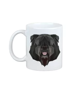 Flandrischer Treibhund, Bouvier des Flandres - Becher mit einem Bild und dem Schriftzug geometrischer Hund Art-Dog