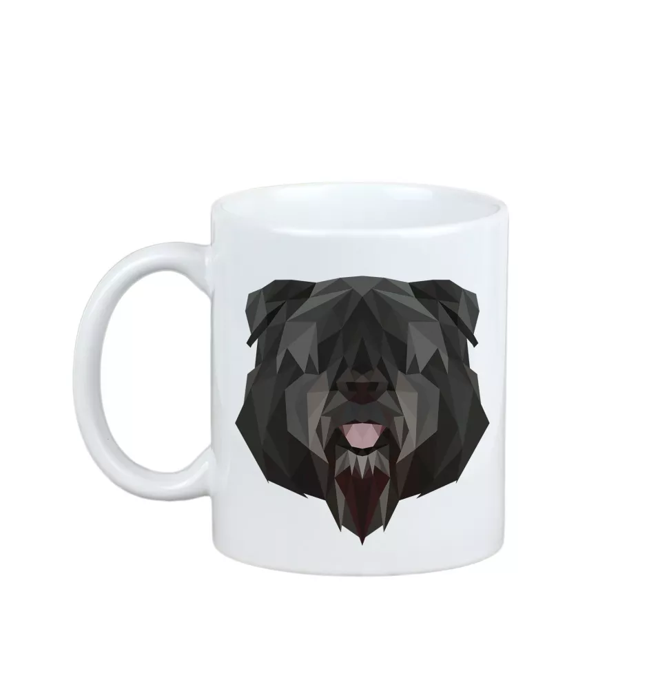 Flandrischer Treibhund, Bouvier des Flandres - Becher mit einem Bild und dem Schriftzug geometrischer Hund Art-Dog