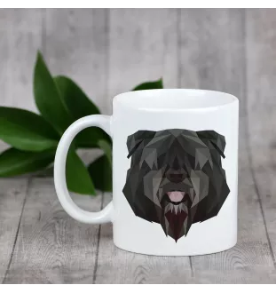 Flandrischer Treibhund, Bouvier des Flandres - Becher mit einem Bild und dem Schriftzug geometrischer Hund Art-Dog