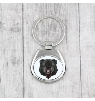 Bouvier des Flandres - porte-clés géométrique avec photo et inscription Art-Dog