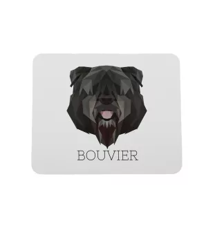Bouvier des Flandres - tapis de souris géométrique avec photo et inscription Art-Dog