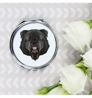 Bouvier des Flandres - miroir avec une image et un motif géométrique de la marque Art-Dog