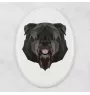 Flandrischer Treibhund, Bouvier des Flandres - Fliese mit geometrischem Bild und Schriftzug der Marke Art-Dog