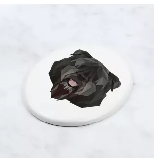 Bouvier des Flandres, Flanders Cattle Dog - a plate with a geometric design and the brand name Art-Dog