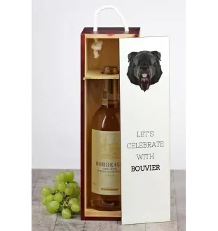 Bouvier des Flandres, Flanders Cattle Dog - geometric box with a picture and inscription for wine by Art-Dog