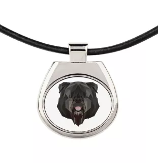 Bouvier des Flandres, Flanders Cattle Dog - necklace with a geometric design and the inscription "Art-Dog"