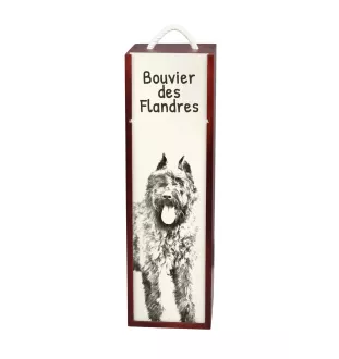 Bouvier des Flandres - boîte à vin avec chien, boîte à alcool avec graphisme, boîte cadeau personnalisée de la marque Art-Dog