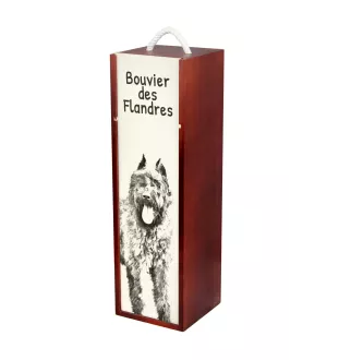 Bouvier des Flandres - boîte à vin avec chien, boîte à alcool avec graphisme, boîte cadeau personnalisée de la marque Art-Dog