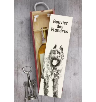 Bouvier des Flandres - boîte à vin avec chien, boîte à alcool avec graphisme, boîte cadeau personnalisée de la marque Art-Dog