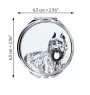 Flandrischer Treibhund, Bouvier des Flandres - Taschenspiegel mit Hund, personalisierter Taschenspiegel, kompakter Spiegel mit Art-Dog-Logo