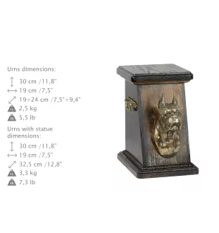 Boxer, German Boxer - urn for dog ashes, elegant urn with a statue, commemorative urn with a bust of a dog by Art-Dog brand