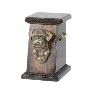 Boxer, German Boxer I - urn for dog ashes, elegant urn with a statue, commemorative urn with a bust of a dog by Art-Dog brand
