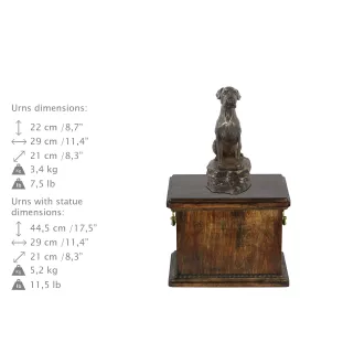 Boxer IV - une urne pour les cendres d'un chien, une urne avec une statuette, une urne élégante de style classique de la marque Art-Dog
