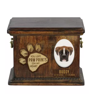 Boxer III - urne pour les cendres de chien, urne personnalisée avec une gravure, boîte commémorative pour les cendres de chien de la marque Art-Dog