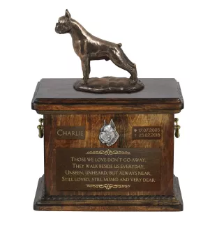 Boxer I - urne pour les cendres de chien, urne avec une statuette, urne personnalisée pour les cendres de chien de la marque Art-Dog