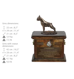 Boxer I - urne pour les cendres de chien, urne avec une statuette, urne personnalisée pour les cendres de chien de la marque Art-Dog