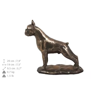 Boxer, Deutscher Boxer I - Eine Urne für die Asche eines Hundes, eine Urne mit einer Statue, eine personalisierte Hundeurne von der Marke Art-Dog.