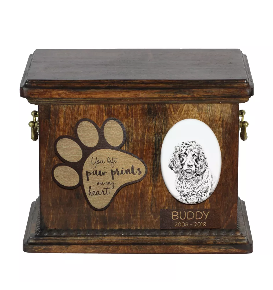 Boykin Spaniel, Swamp Poodle - urn for dog ashes, personalized urn with a photo, dog photo urn by Art-Dog