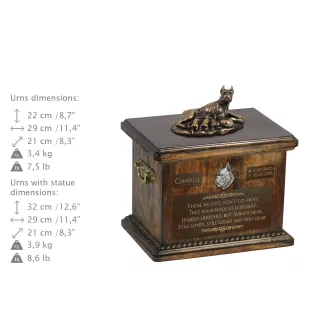 Boxer, Deutscher Boxer III - Eine Urne für die Asche eines Hundes, eine Urne mit einer Statue, eine personalisierte Hundeurne von der Marke Art-Dog.