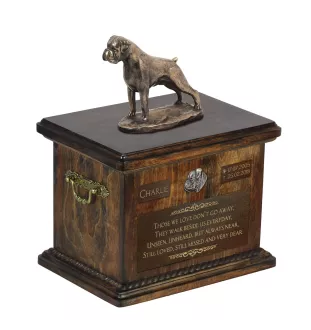 Boxer, German Boxer IV - urn for dog ashes, urn with a statuette, personalized urn for dog ashes by Art-Dog brand