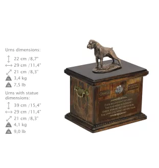 Boxer IV - urne pour les cendres de chien, urne avec une statuette, urne personnalisée pour les cendres de chien de la marque Art-Dog