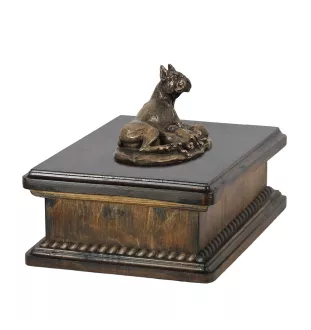 Boxer, German Boxer II - urn for dog ashes, classic urn with a statuette, elegant urn with a dog by Art-Dog brand