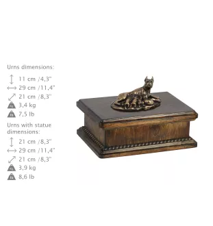 Boxer, German Boxer II - urn for dog ashes, classic urn with a statuette, elegant urn with a dog by Art-Dog brand