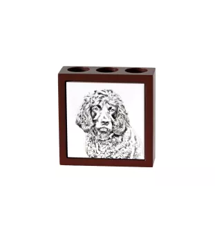 Boykin Spaniel, Swamp Poodle - pen holder with a dog, desk organizer with a print, personalized desk decoration from the Art-Dog brand.