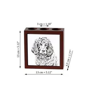 Boykin Spaniel, Swamp Poodle - pen holder with a dog, desk organizer with a print, personalized desk decoration from the Art-Dog brand.