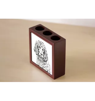 Boykin Spaniel, Swamp Poodle - pen holder with a dog, desk organizer with a print, personalized desk decoration from the Art-Dog brand.