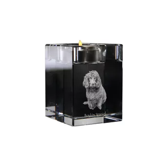 Boykin Spaniel - Bougeoir avec photo de chien, porte bougie en cristal, cadeau personnalisé par la marque Art-Dog