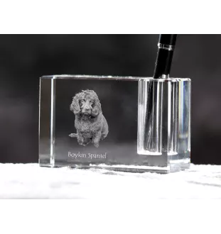 Boykin Spaniel - Stifthalter, Kristallorganizer mit Hundefoto, einzigartige Schreibtischdekoration der Marke Art-Dog