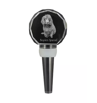 Boykin Spaniel, Swamp Poodle - Crystal bottle stopper, unique wine stopper with photo, personalised gift for sommelier by Art-Dog brand