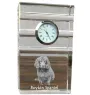 Boykin Spaniel, Swamp Poodle - glass clock with a photo, photo of a dog in crystal, personalized standing office clock by Art-Dog brand