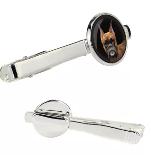 Boxer, German Boxer III - tie clip in a box, stylish tie, personalized jewelry from the Art-Dog brand