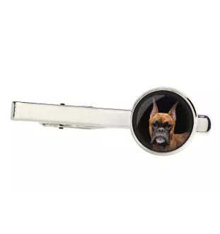 Boxer, German Boxer III - tie clip in a box, stylish tie, personalized jewelry from the Art-Dog brand