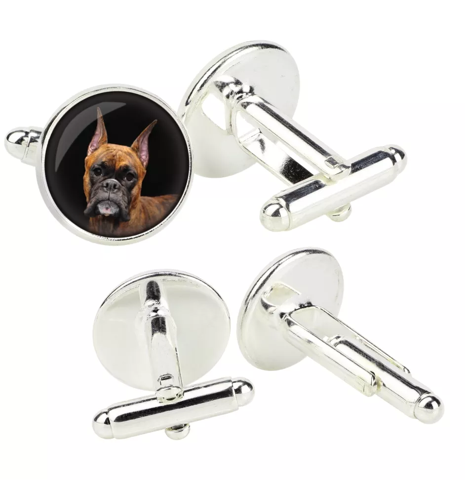 Boxer III - Boutons de manchette dans une boîte, bijoux faits à la main, produit de la marque Art-Dog