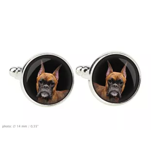Boxer III - Boutons de manchette et cravate avec votre photo, accessoire de costume, bijoux pour hommes de la marque Art-Dog.
