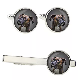 Boxer, German Boxer I - cufflinks and tie with your photo, a suit decoration, men's jewelry from the Art-Dog brand.