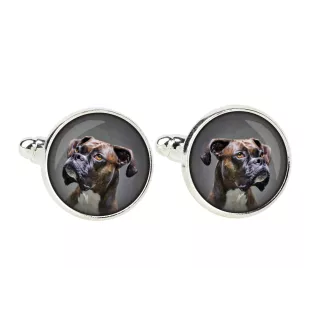 Boxer, German Boxer I - cufflinks and tie with your photo, a suit decoration, men's jewelry from the Art-Dog brand.