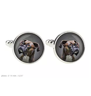 Boxer I - Boutons de manchette et cravate avec votre photo, accessoire de costume, bijoux pour hommes de la marque Art-Dog.