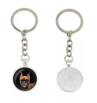 Boxer, German Boxer III - keychain in a box, own photo, keychain pendant from Art-Dog brand