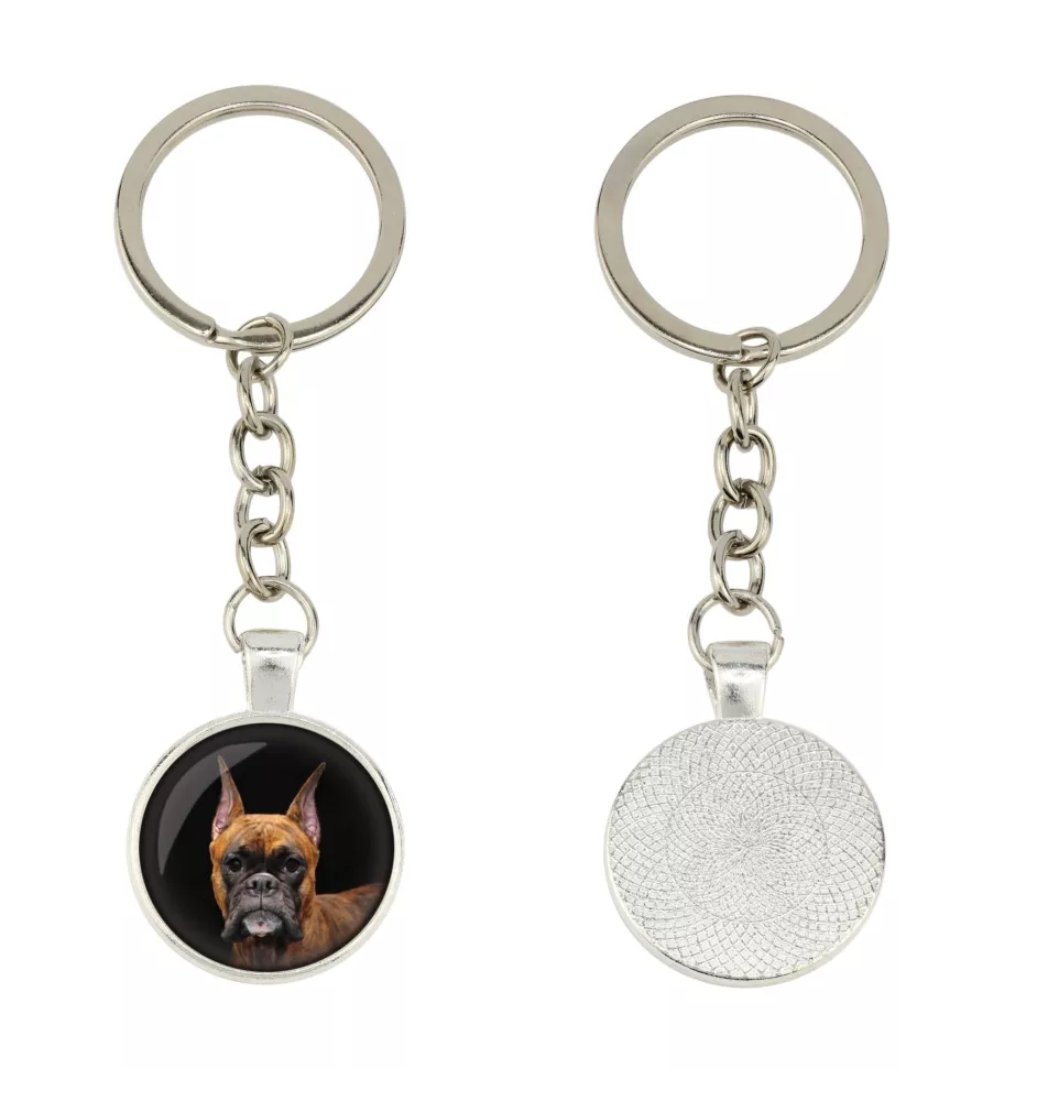Boxer, German Boxer III - keychain in a box, own photo, keychain pendant from Art-Dog brand