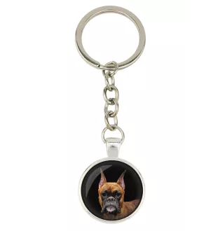 Boxer, German Boxer III - keychain in a box, own photo, keychain pendant from Art-Dog brand