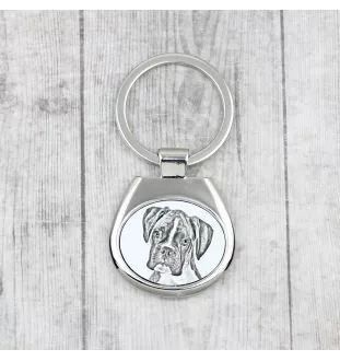 Boxer, German Boxer III - keychain with a dog, keychain with a print, personalized pendant from the Art-Dog brand