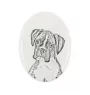 Boxer III - une plaque commémorative avec une photo de chien, une plaque funéraire avec une impression, une plaque ovale personnalisée de la marque Art-Dog
