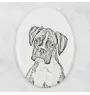 Boxer III - une plaque commémorative avec une photo de chien, une plaque funéraire avec une impression, une plaque ovale personnalisée de la marque Art-Dog