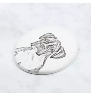 Boxer III - une plaque commémorative avec une photo de chien, une plaque funéraire avec une impression, une plaque ovale personnalisée de la marque Art-Dog