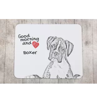 Boxer, German Boxer III - mouse pad with print, personalized dog-themed mouse pad, unique gadget for an office worker by Art-Dog brand